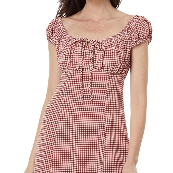 ✅️NEW Levi's Women's Clementine Cap Sleeve Red Gingham Mini Dress, SIZE: XL - Picture 2 of 16